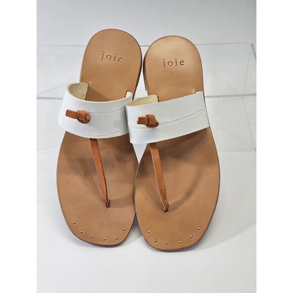 Joie A La Plage 37.5 (US 7) Leather Flip Flop Thong Sandals Flat Beach EUC - Picture 5 of 8
